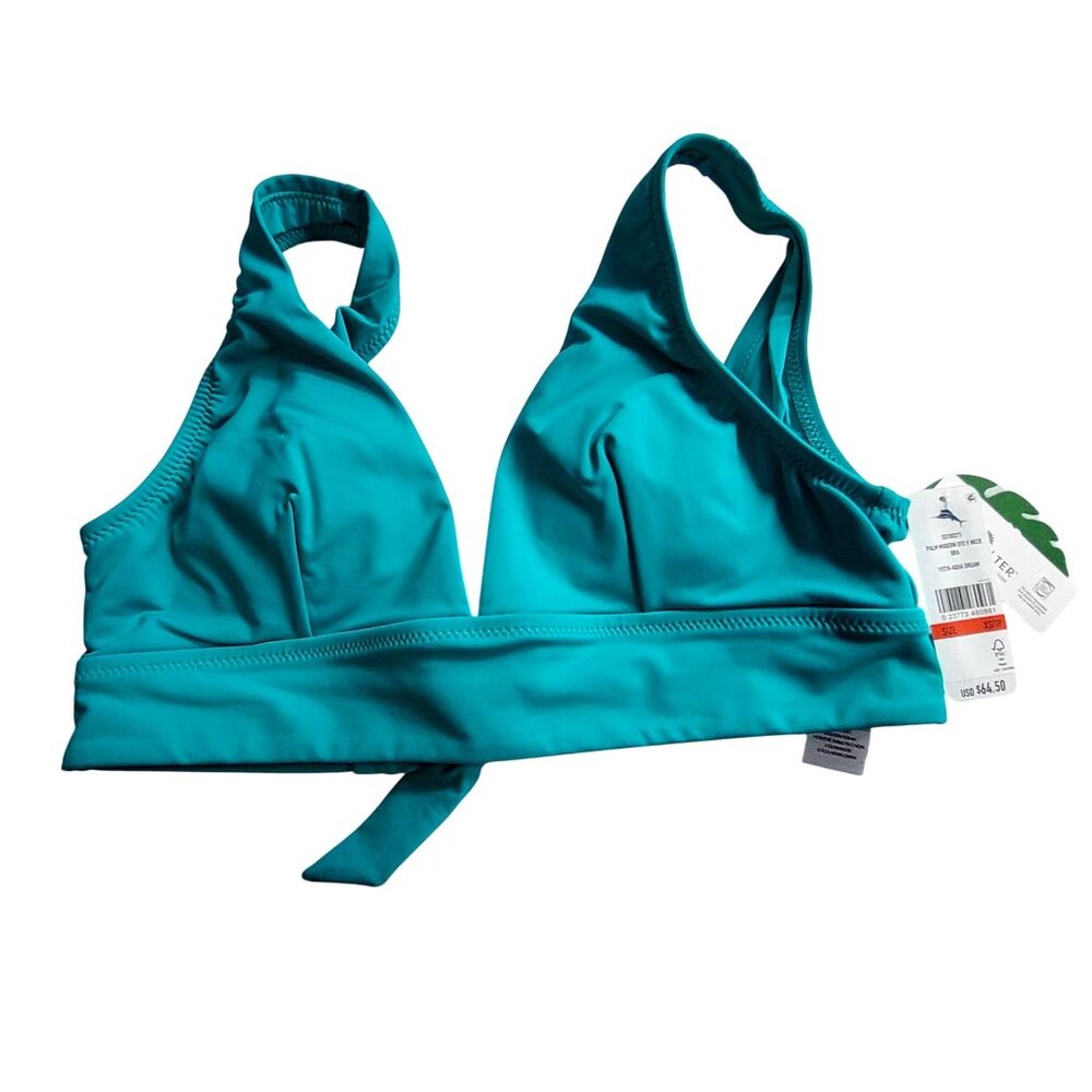 Tommy Bahama Palm Modern V-Neck Bikini  XS Aqua Dream Sustainable UPF Protection